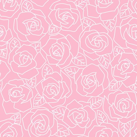Dense Rose Line Art Pink