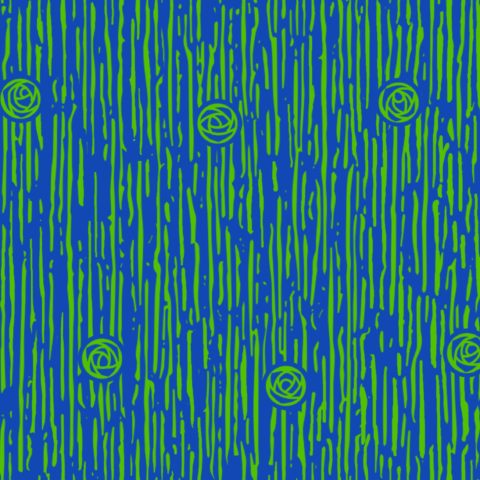 Irregular Vertical Stripes and Rose Blue Green
